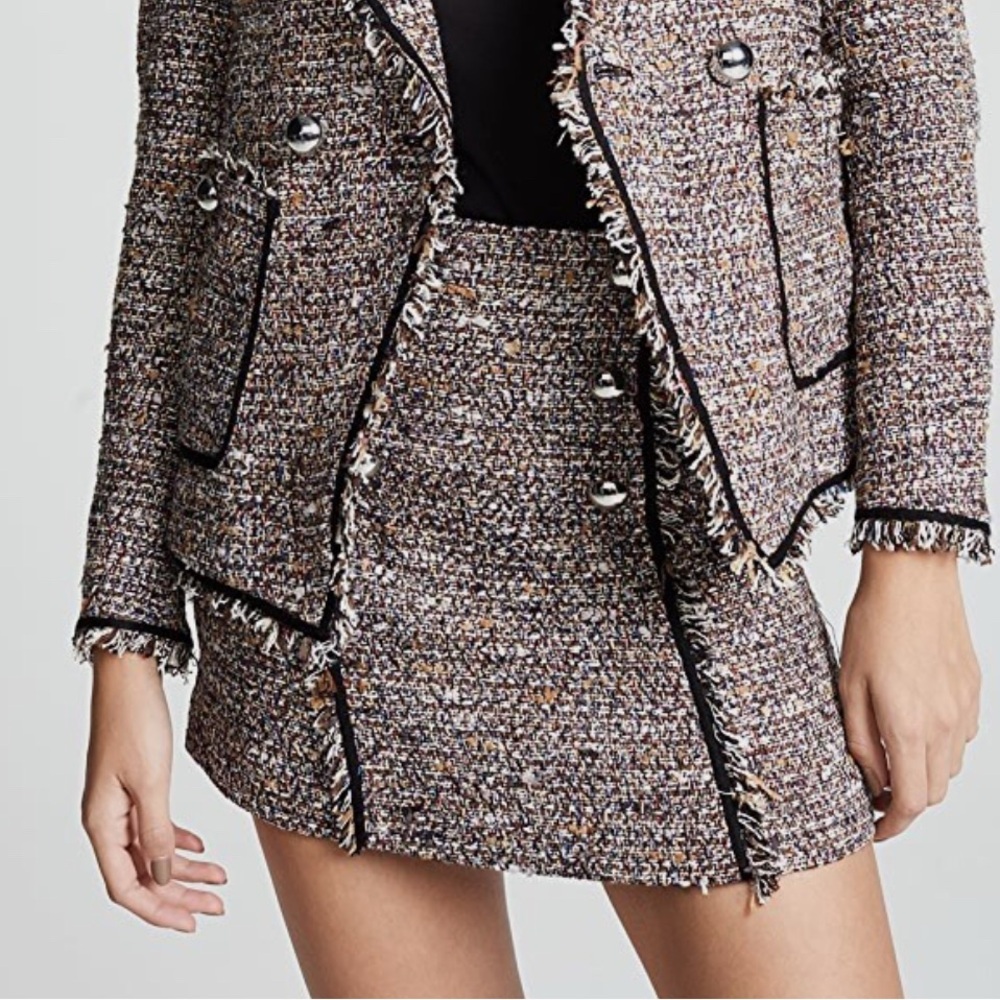 Veronica Beard Multicolor Tweed Skirt